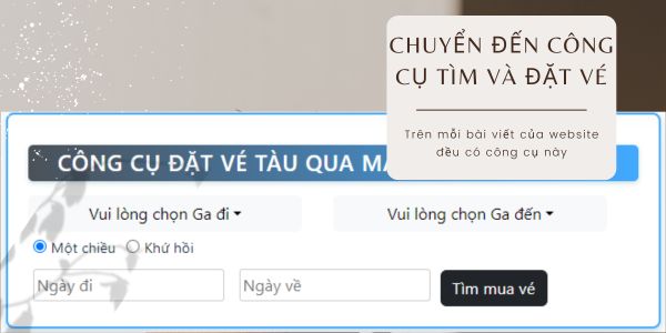 Chuyển đến công cụ tìm và đặt vé