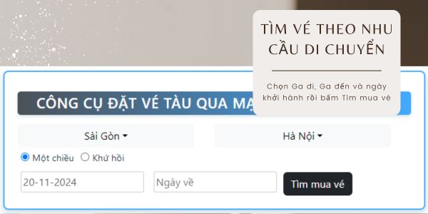 Tìm vé theo nhu cầu di chuyển